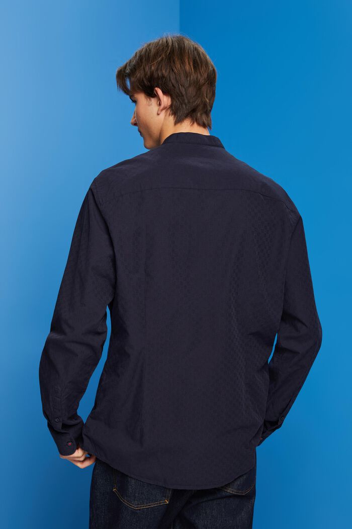 Camicia Slim Fit strutturata con colletto alto, NAVY, detail image number 3