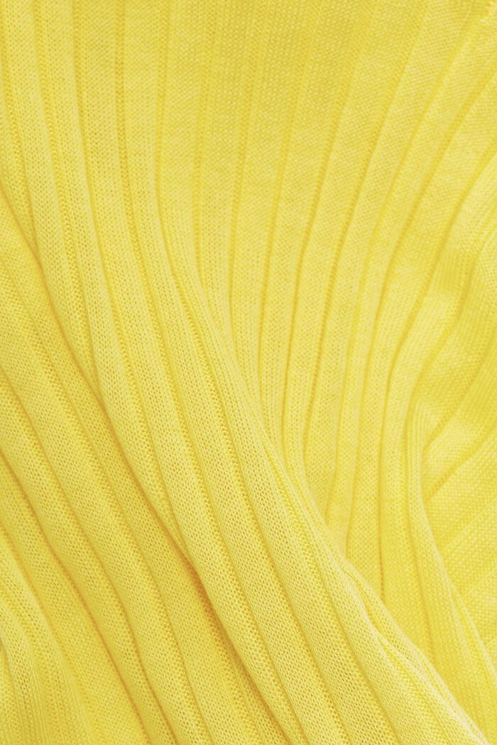 Pullover girocollo a coste, YELLOW, detail image number 4