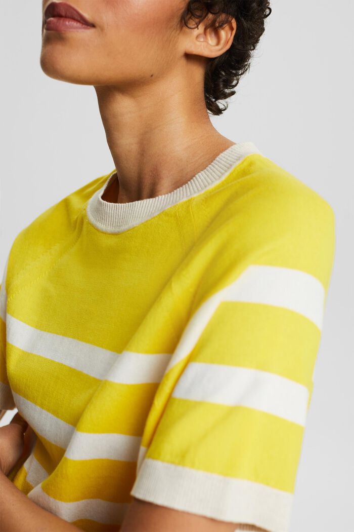 Maglia in cotone a righe, YELLOW, detail image number 2