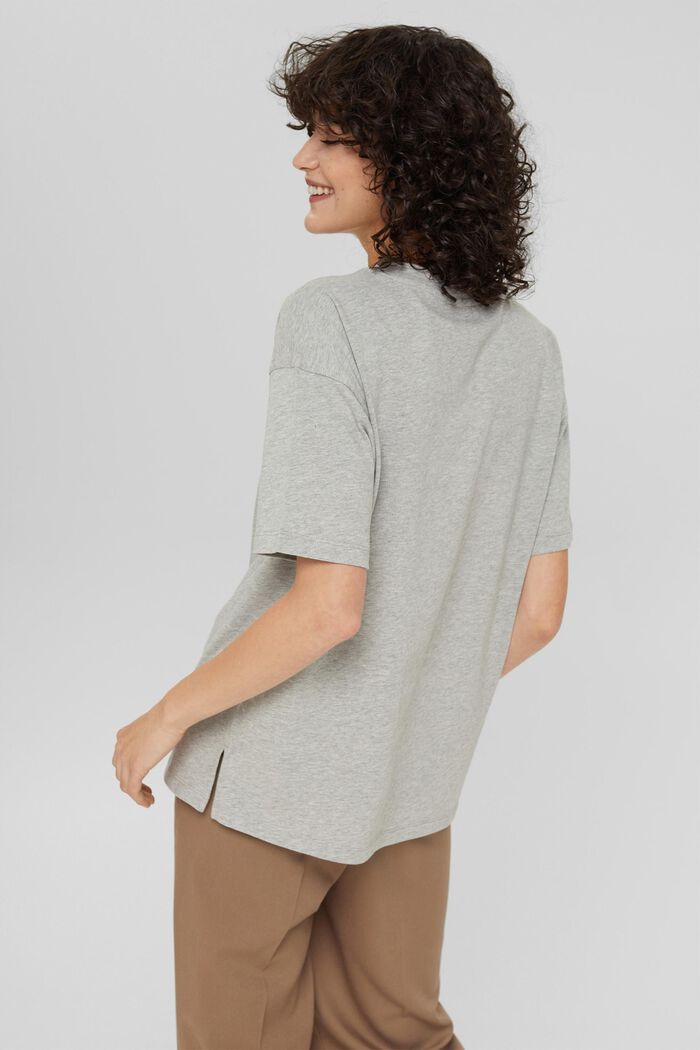 T-shirt oversize in cotone, LIGHT GREY, detail image number 3