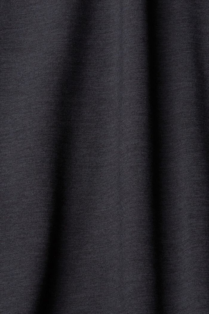 Maglia a manica lunga con zip corta, BLACK, detail image number 6