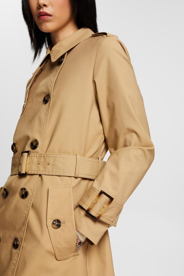 Trench a doppiopetto, KHAKI BEIGE, detail image number 2