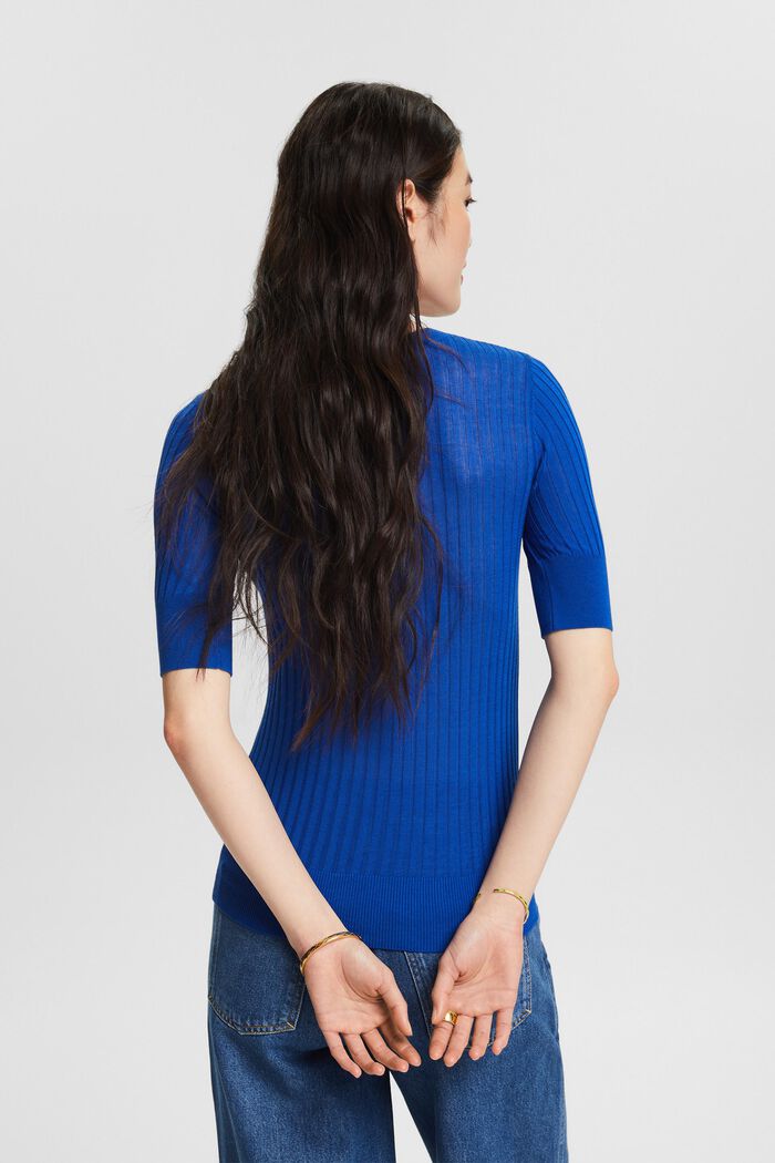 Pullover in maglia a coste, BRIGHT BLUE, detail image number 2