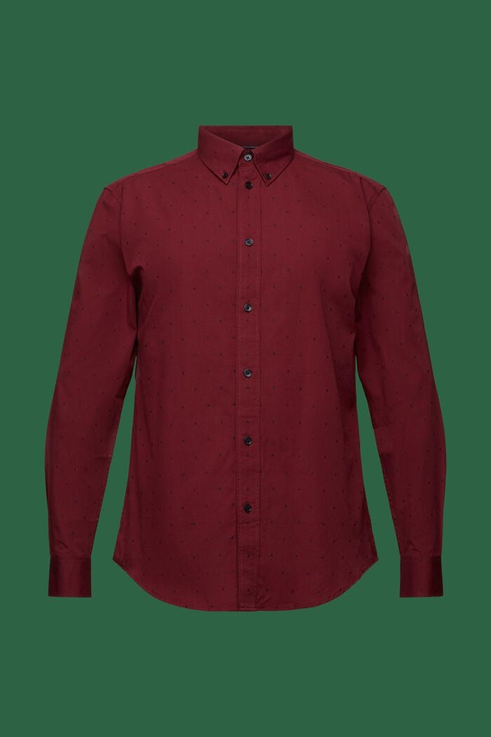 Camicia slim fit in cotone ricamato, GARNET RED, detail image number 6