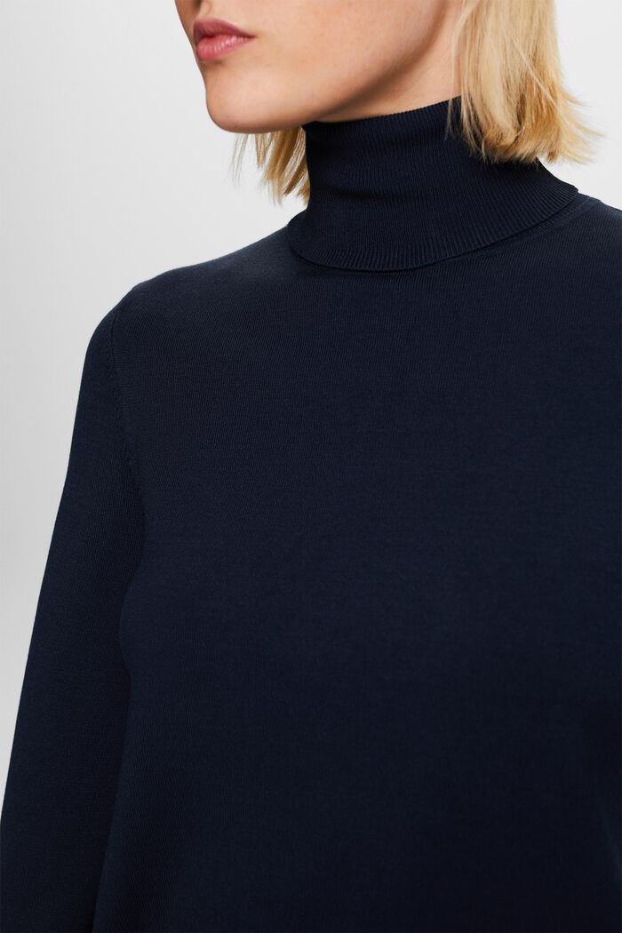 Pullover basic con scollo a dolcevita, LENZING™ ECOVERO™, NAVY, detail image number 3