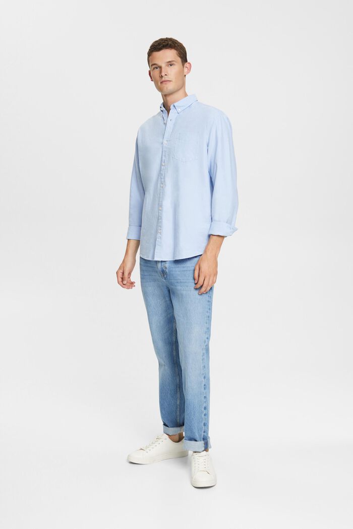 Camicia button-down, 100% cotone, LIGHT BLUE, detail image number 4