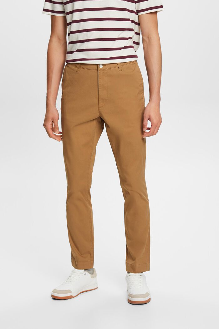 Chino slim fit in twill di cotone, CAMEL, detail image number 0