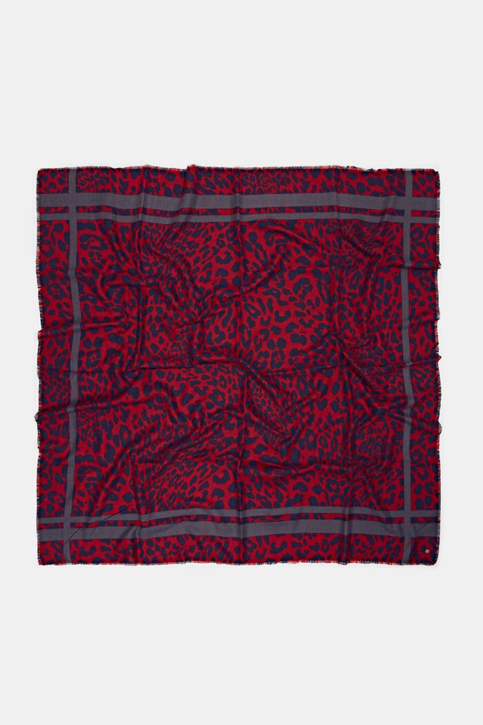 In materiale riciclato: foulard leopardato, DARK RED, detail image number 2