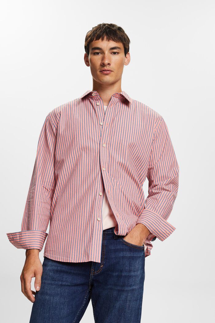 Camicia a righe, 100% cotone, CORAL RED, detail image number 3