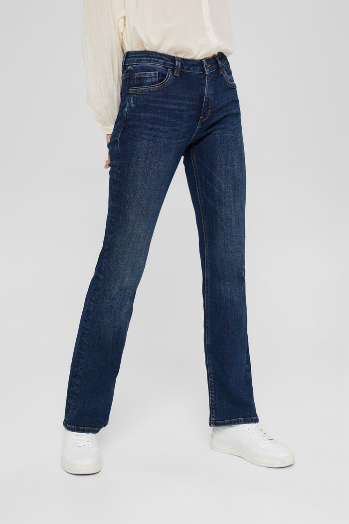 Jeans super stretch con cotone biologico, BLUE DARK WASHED, overview