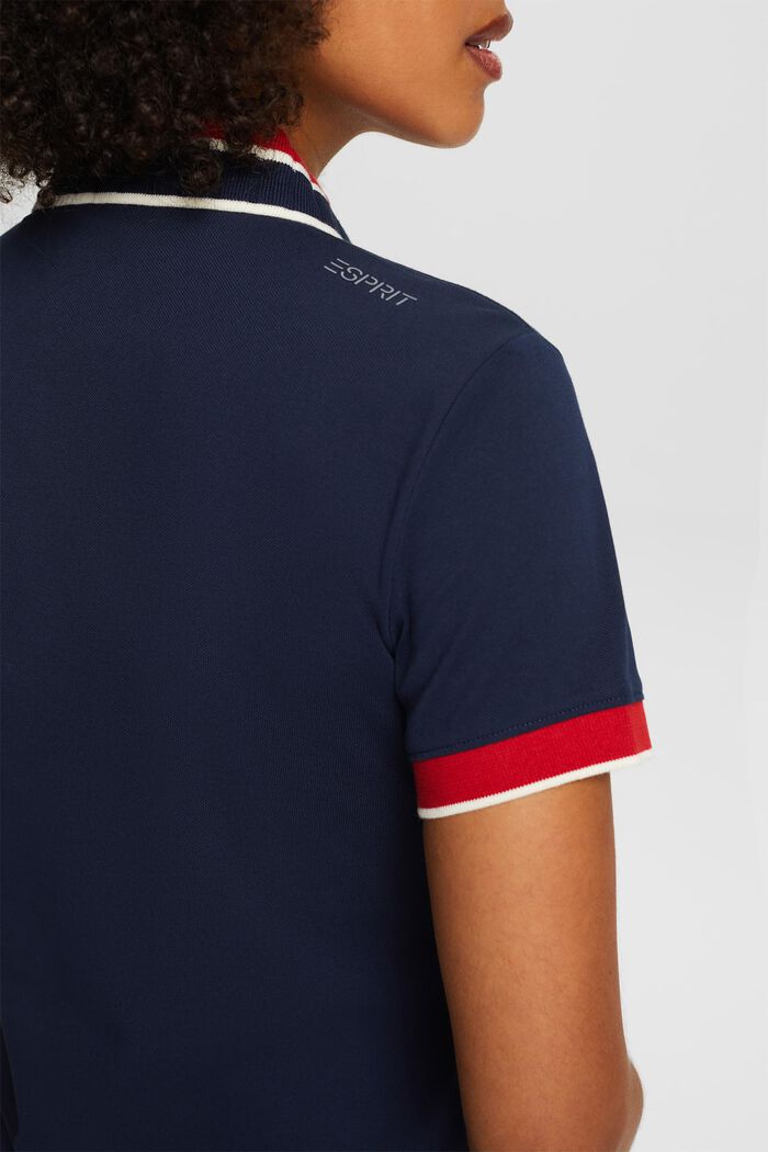 Abito mini a t-shirt stile polo, NAVY, detail image number 3