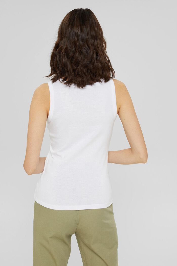 Top basic in 100% cotone biologico, WHITE, detail image number 3