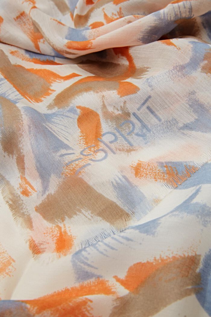 Sciarpa stampata in tessuto leggero, OFF WHITE, detail image number 1