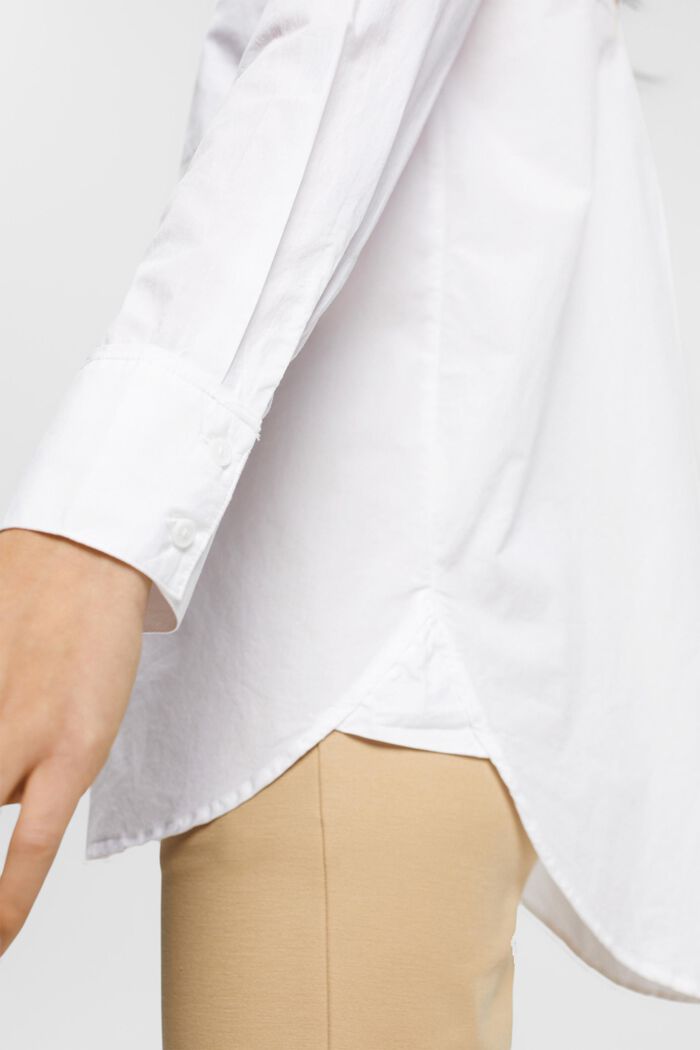 Blusa in cotone con una tasca, WHITE, detail image number 4