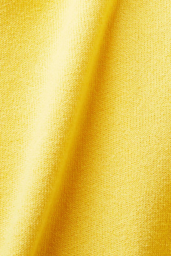 Pullover in cotone e lino, SUNFLOWER YELLOW, detail image number 4