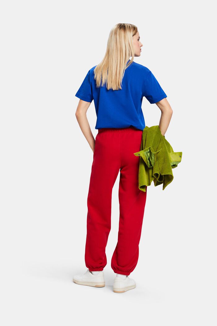 Pantaloni della tuta con logo in pile di cotone, unisex, RED, detail image number 6