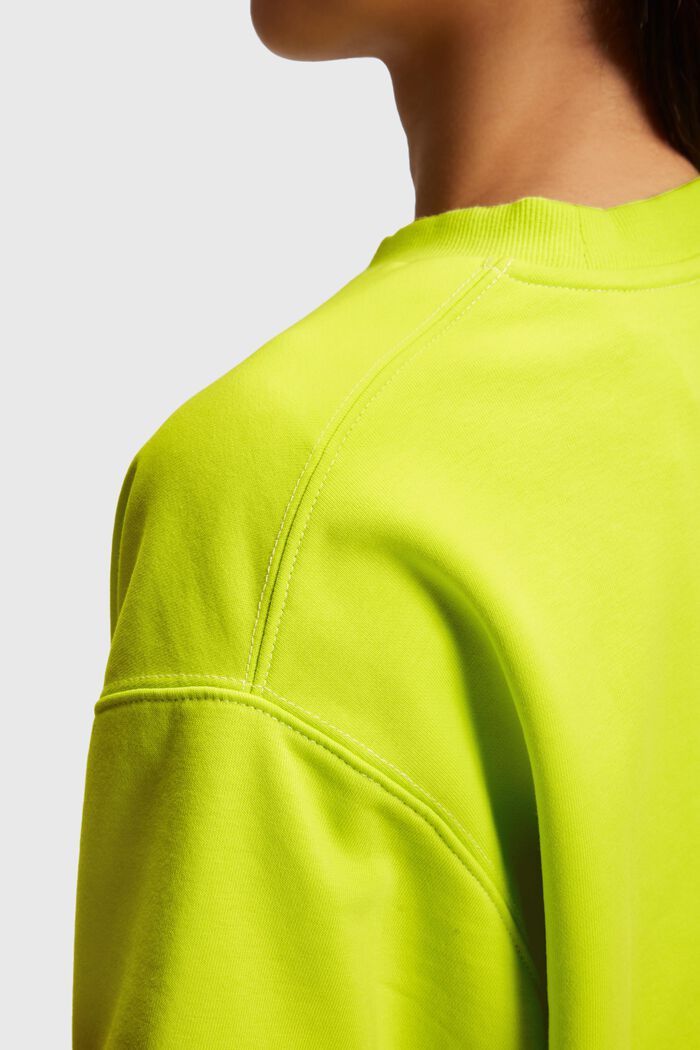Set in felpa cropped 2 in 1 fluo con logo, LIME YELLOW, detail image number 4