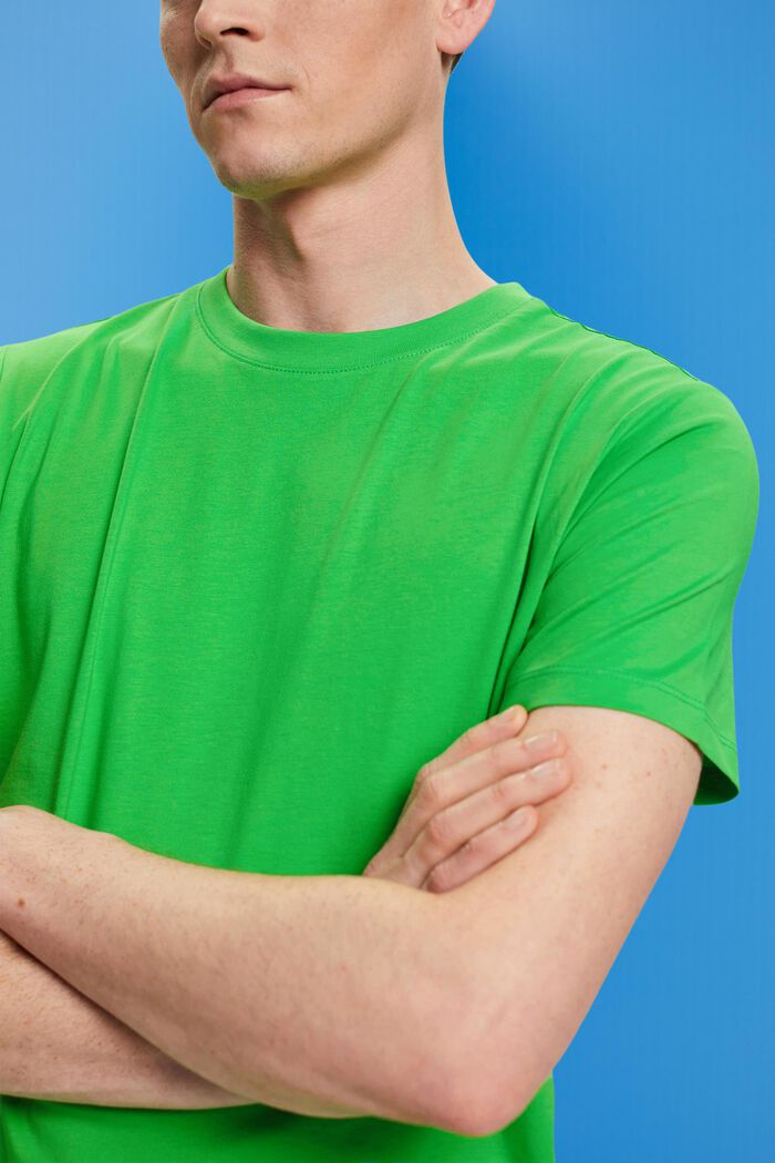 T-shirt girocollo in jersey, GREEN, detail image number 1