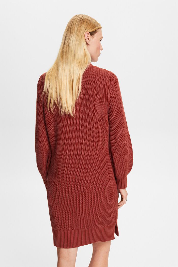 Abito a pullover misto lana in maglia intrecciata, RUST BROWN, detail image number 3