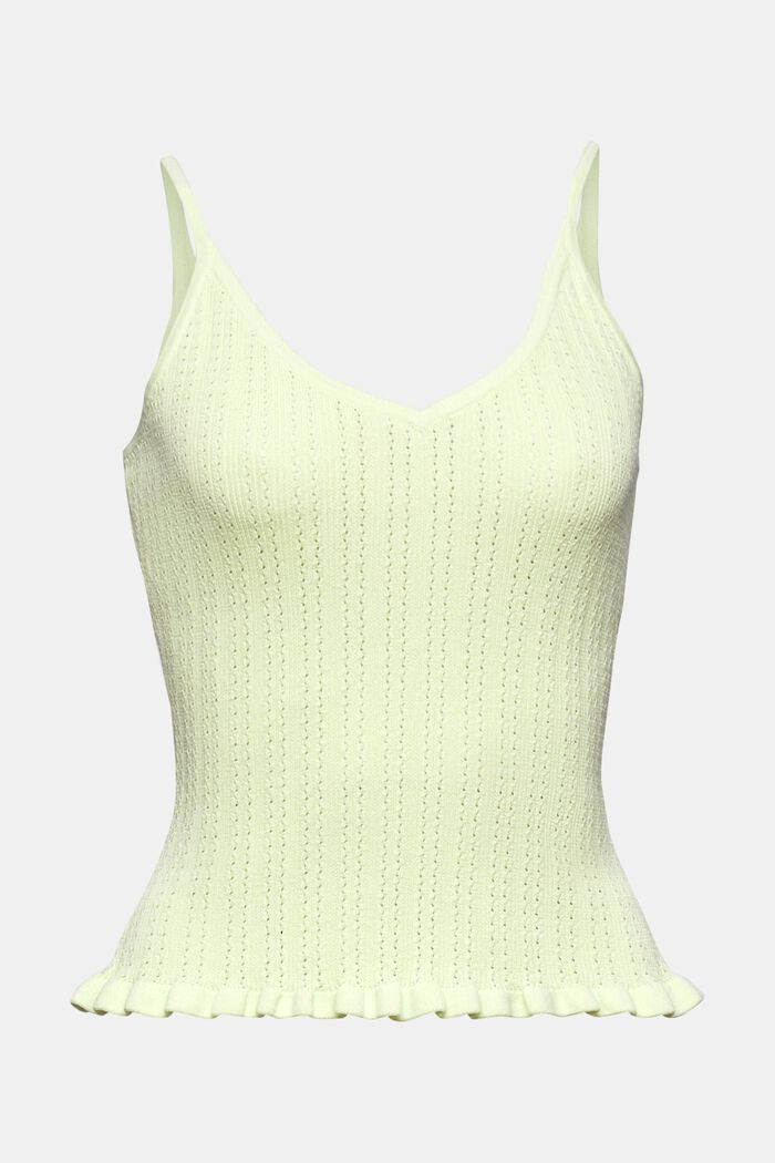Canotta in maglia pointelle, PASTEL GREEN, detail image number 6