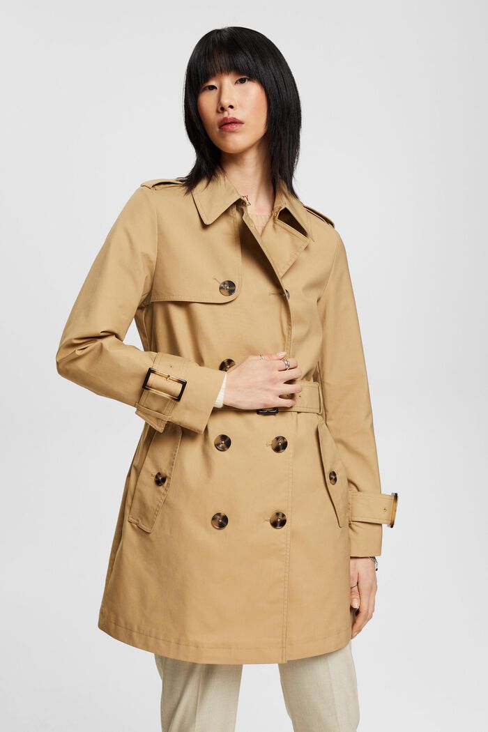 Trench a doppiopetto, KHAKI BEIGE, detail image number 0