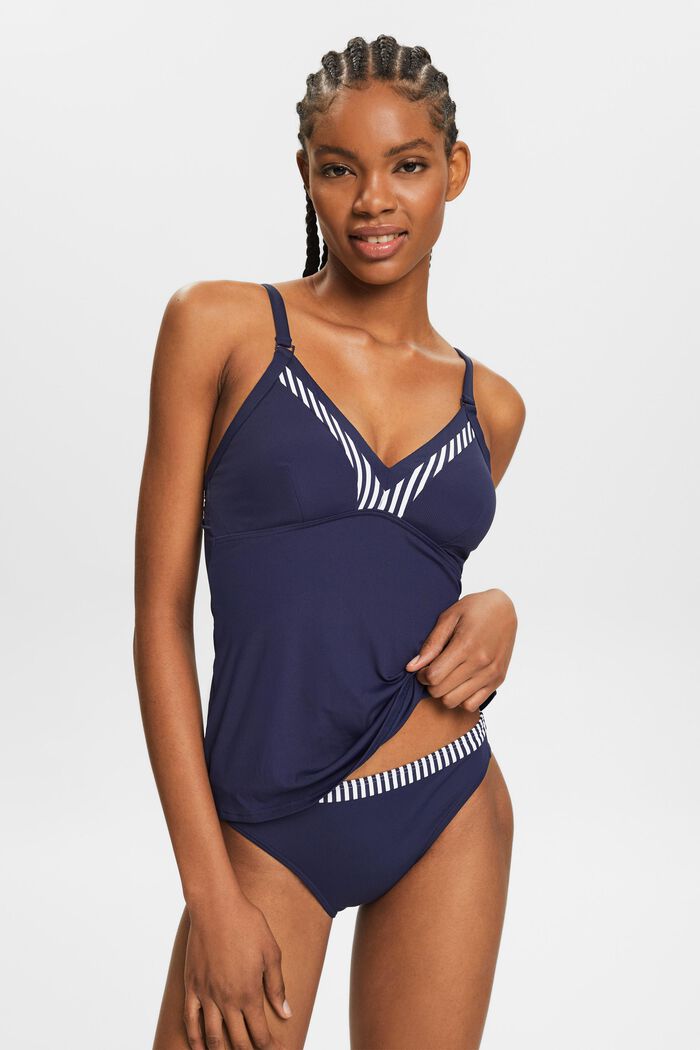 Top da tankini a righe, NAVY, detail image number 0