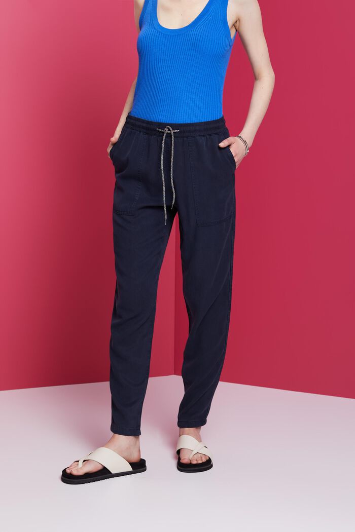 Pantaloni con cintura elastica, NAVY, detail image number 0