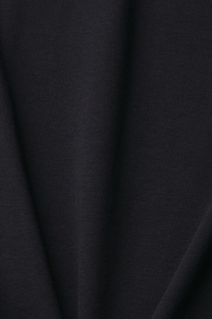 T-shirt in cotone biologico con orli risvoltati, BLACK, detail image number 5