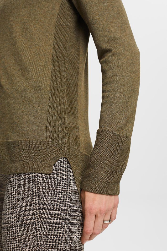 Pullover in maglia sottile, KHAKI GREEN, detail image number 2