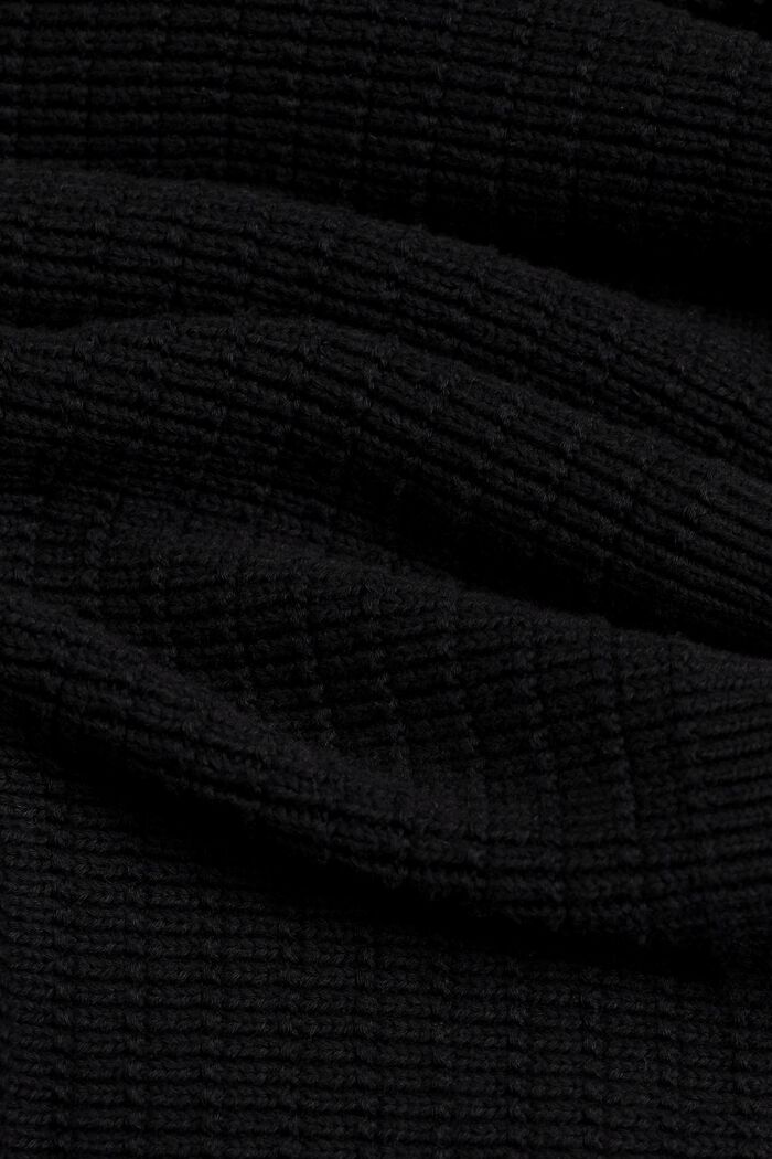 Pullover in maglia di cotone strutturata, ANTHRACITE, detail image number 5