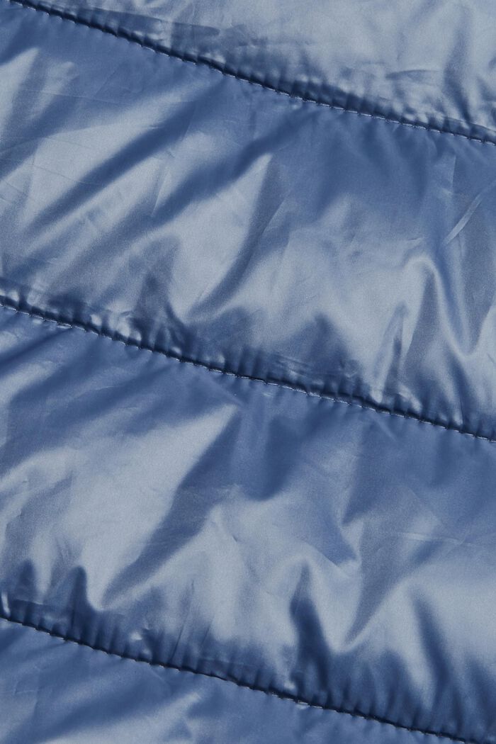 In materiale riciclato: giacca trapuntata con cappuccio rimovibile, GREY BLUE, detail image number 4