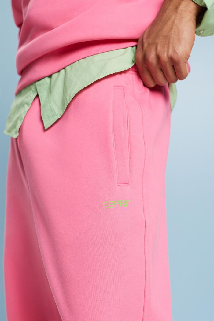 Joggers unisex con logo in pile di cotone, PINK FUCHSIA, detail image number 4