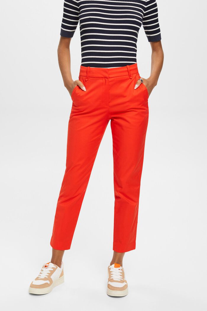 Pantaloni slim fit a vita alta, ORANGE RED, detail image number 0