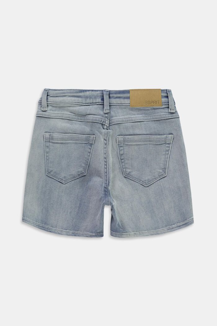 Shorts di jeans con cintura regolabile, BLUE BLEACHED, detail image number 1