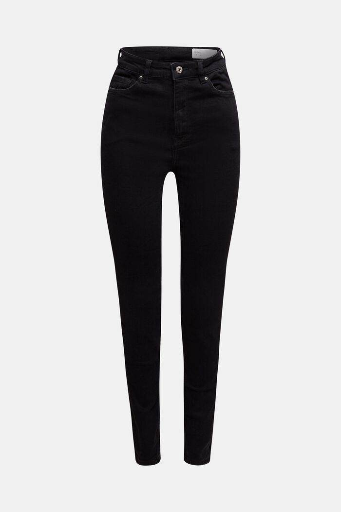 Jeans stretch con look slavato, BLACK DARK WASHED, detail image number 0