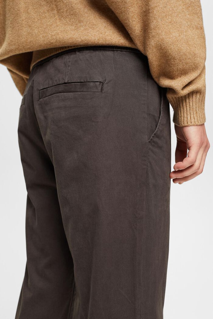 Chino con coulisse in vita, ANTHRACITE, detail image number 4