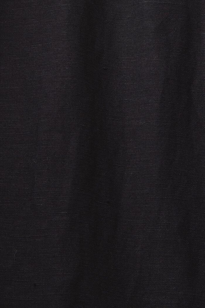 Mini abito camicia in misto lino, BLACK, detail image number 5