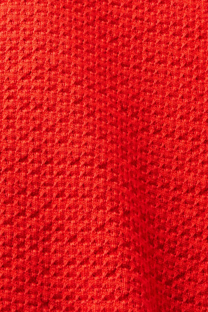 Pullover strutturato con scollo rotondo, RED, detail image number 5