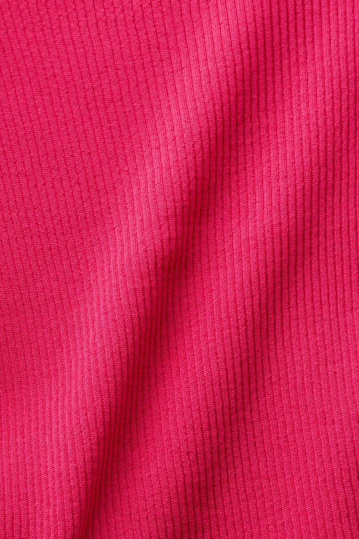 Pullover a manica corta senza cuciture, PINK FUCHSIA, detail image number 4