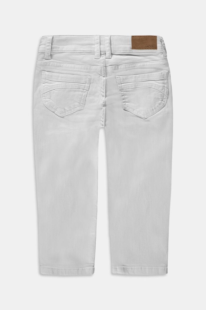 In materiale riciclato: jeans capri con cintura regolabile, WHITE, detail image number 1