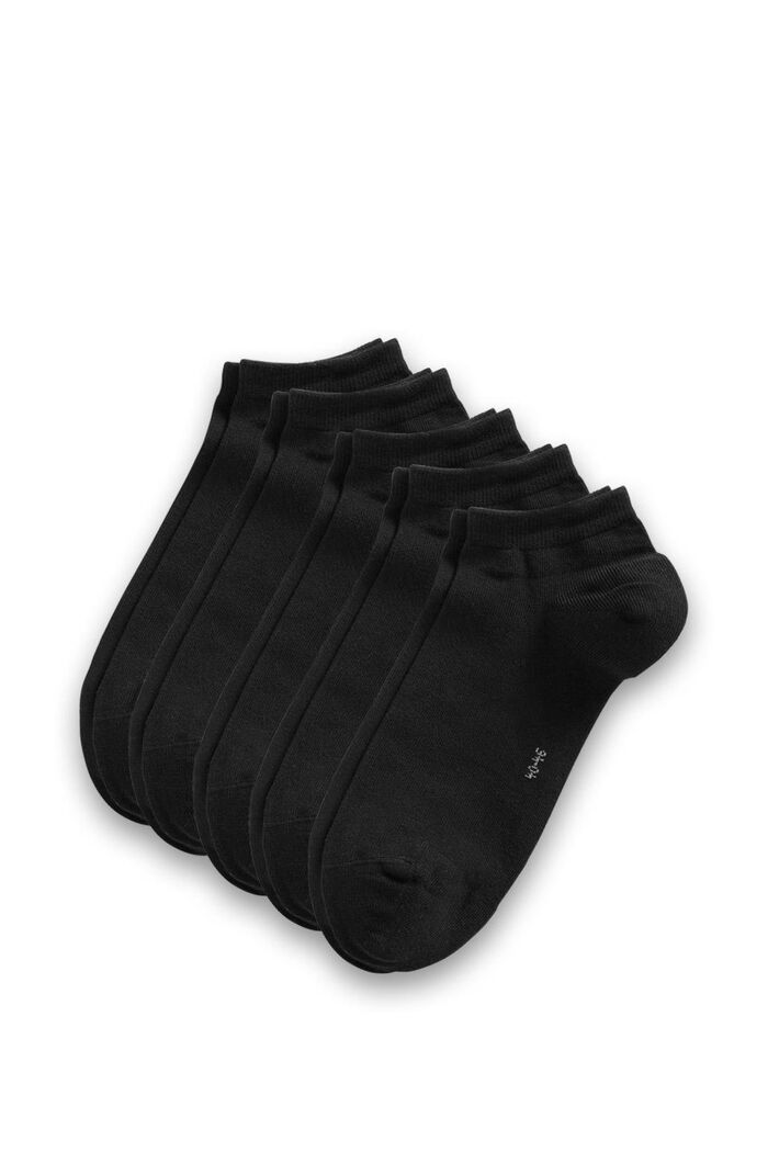 Confezione di 5 paia di calzini da sneakers in misto cotone, BLACK, detail image number 0