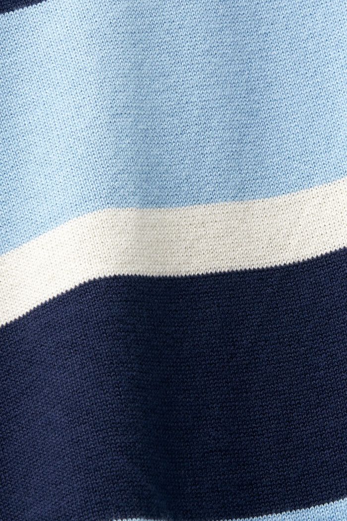 Maglietta polo in cotone con logo a righe, BRIGHT BLUE, detail image number 5
