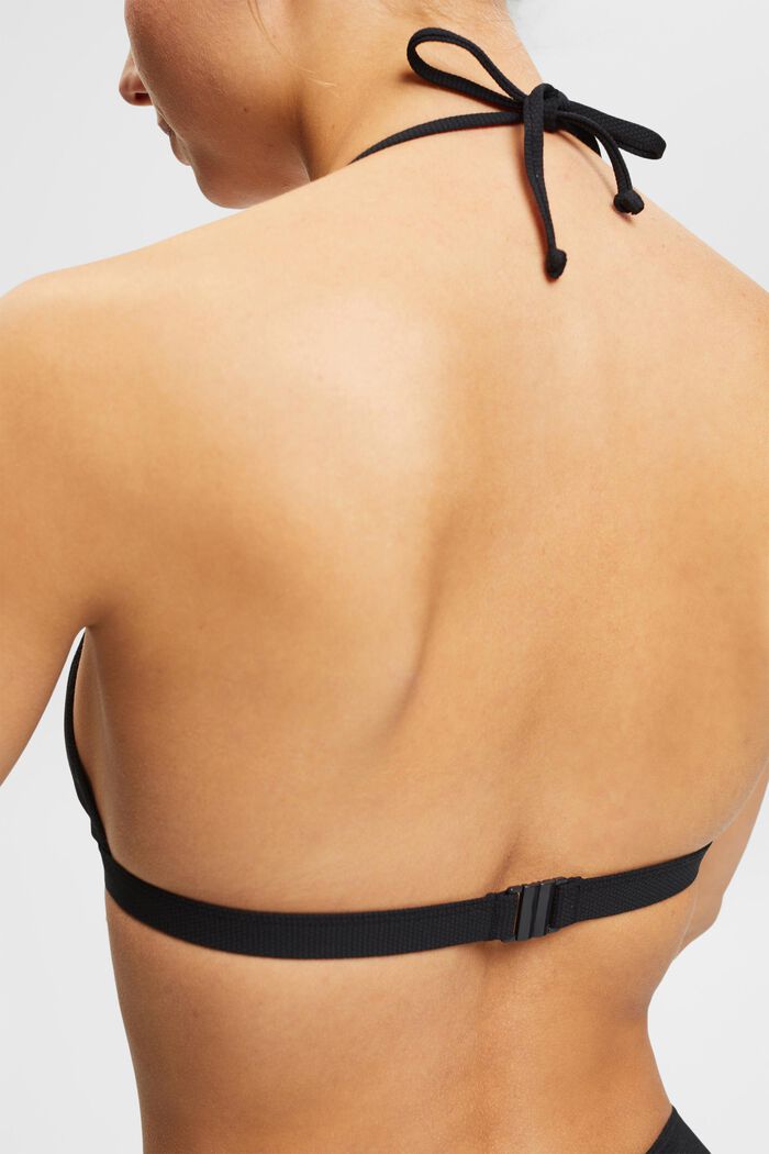 Top da bikini con laccetti, allacciatura al collo, BLACK, detail image number 3