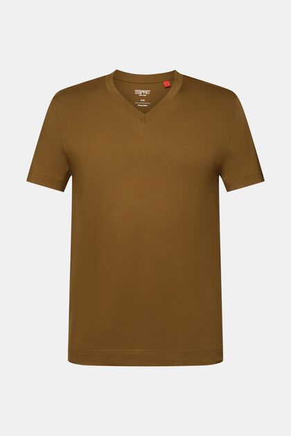 T-shirt con scollo a V, realizzata in jersey di 100% cotone