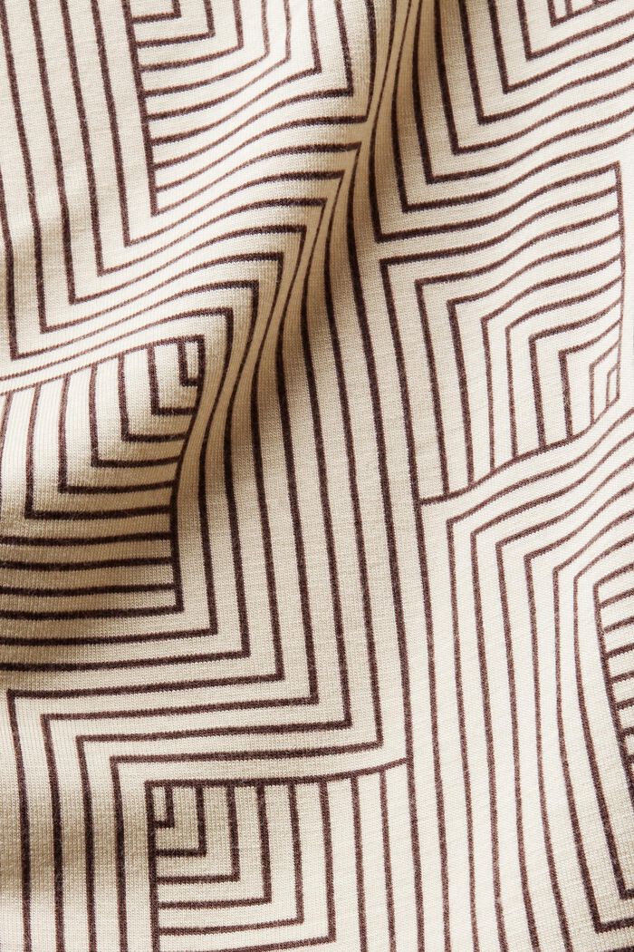 Maglia a manica lunga in jersey stampato con collo a lupetto, BEIGE, detail image number 5