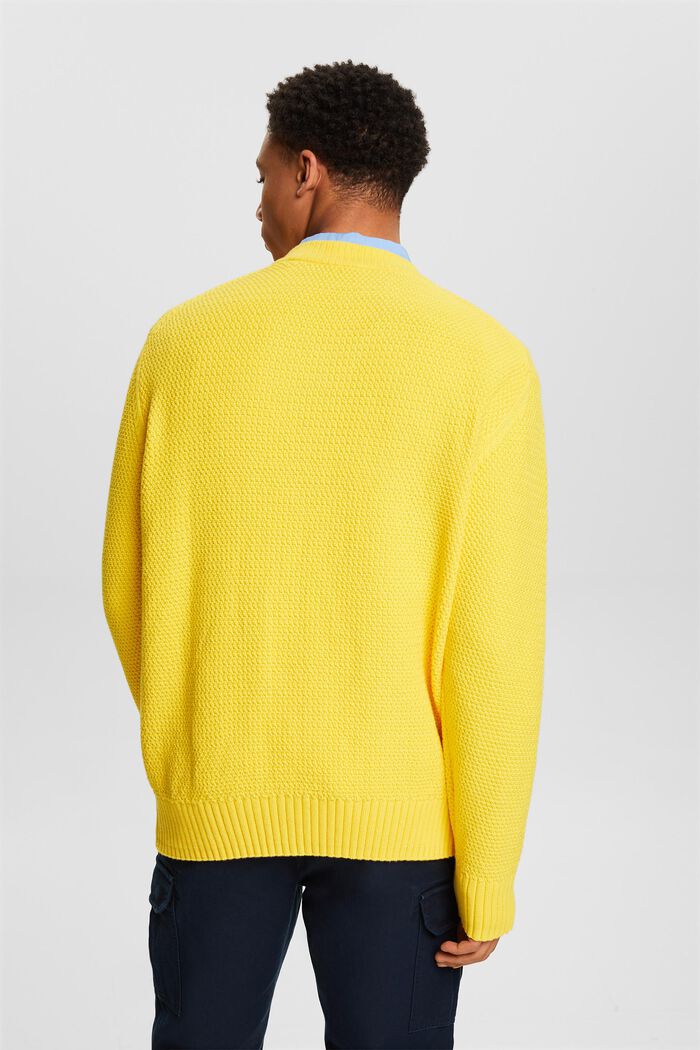 Pullover in cotone con scollo a V, YELLOW, detail image number 2