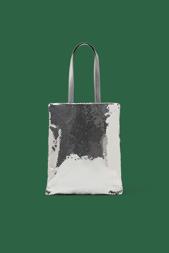 Tote Bag con paillettes, SILVER, detail image number 0