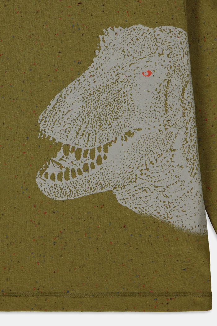 Maglia a maniche lunghe con stampa in 100% cotone, LEAF GREEN, detail image number 2
