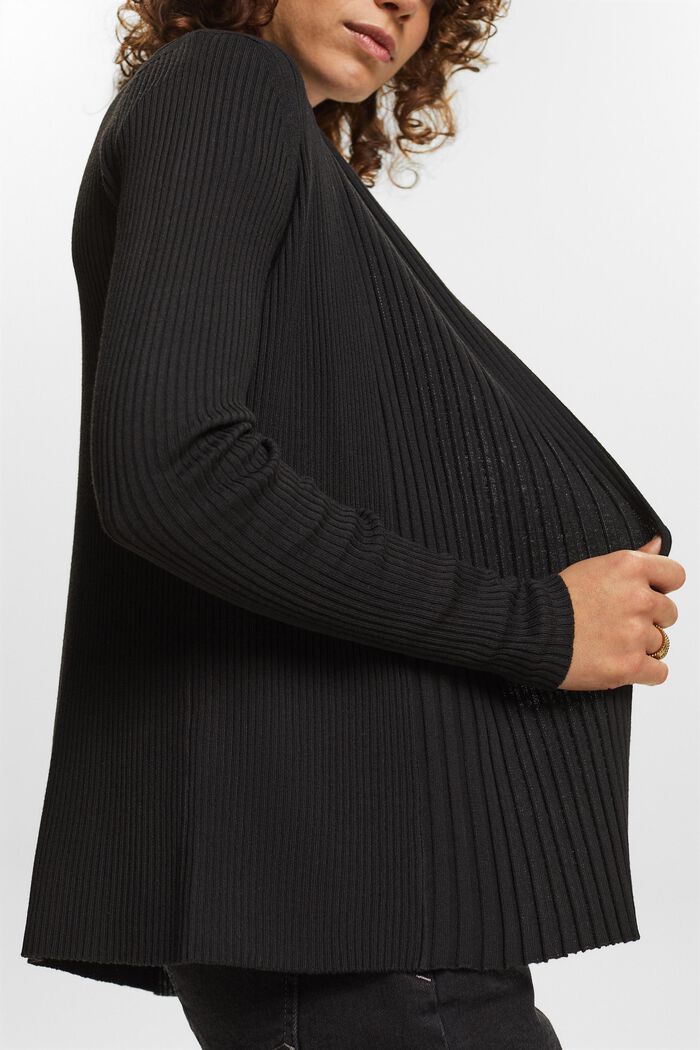 Cardigan in maglia a coste, BLACK, detail image number 3
