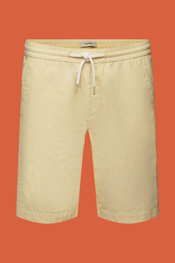 Pantaloncini in twill, 100% cotone, DUSTY YELLOW, detail image number 7
